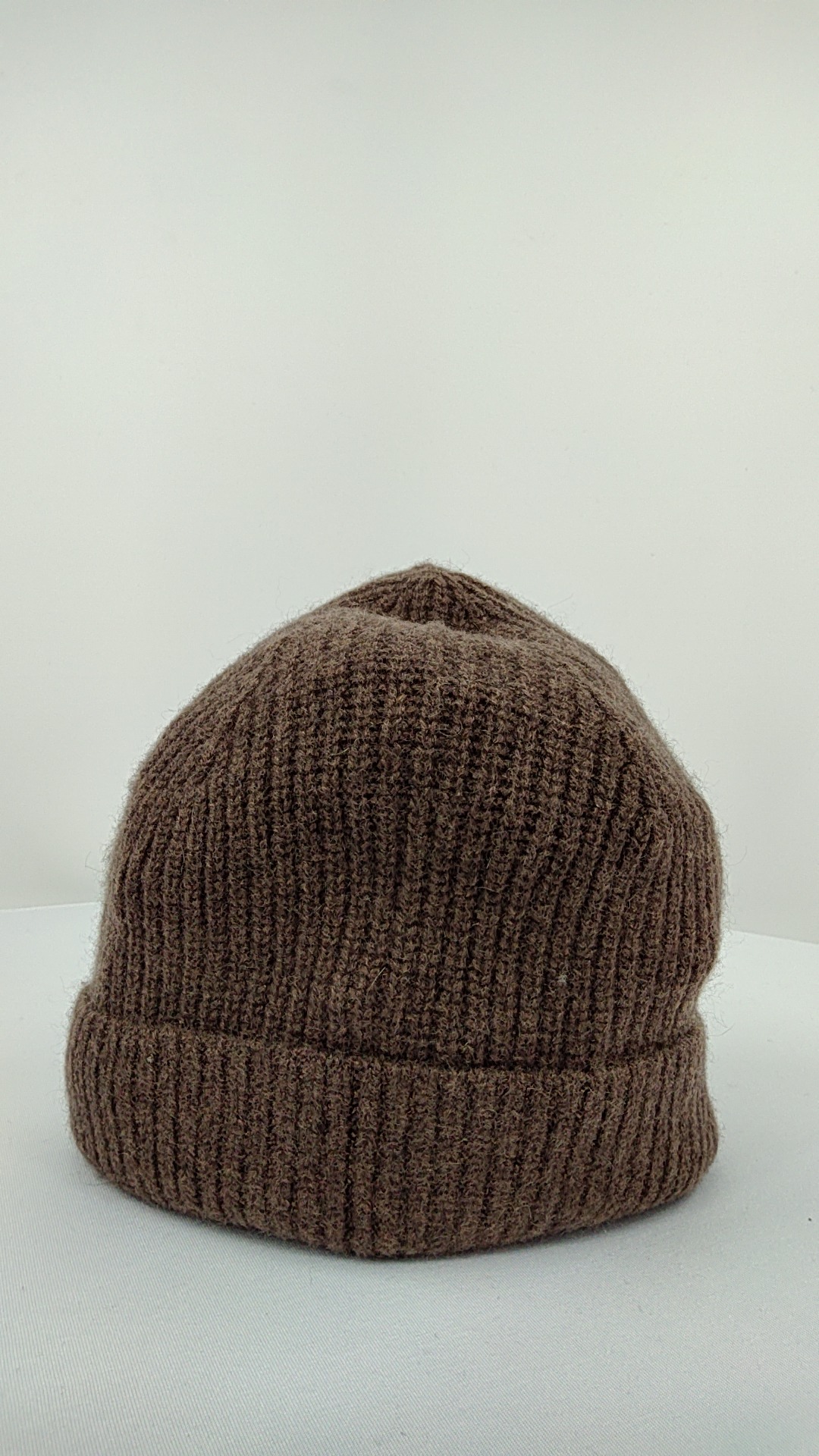 Quince Women Mongolian Cashmere Ribbed Beanie Brown Hats M/L 