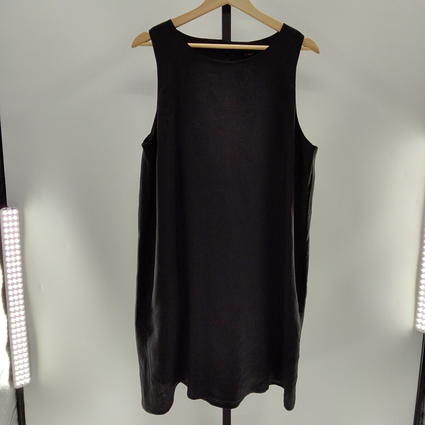 knee length dresses for ladies Linen Apron Mini Dress | Sustainable European Flax Linen main image 0