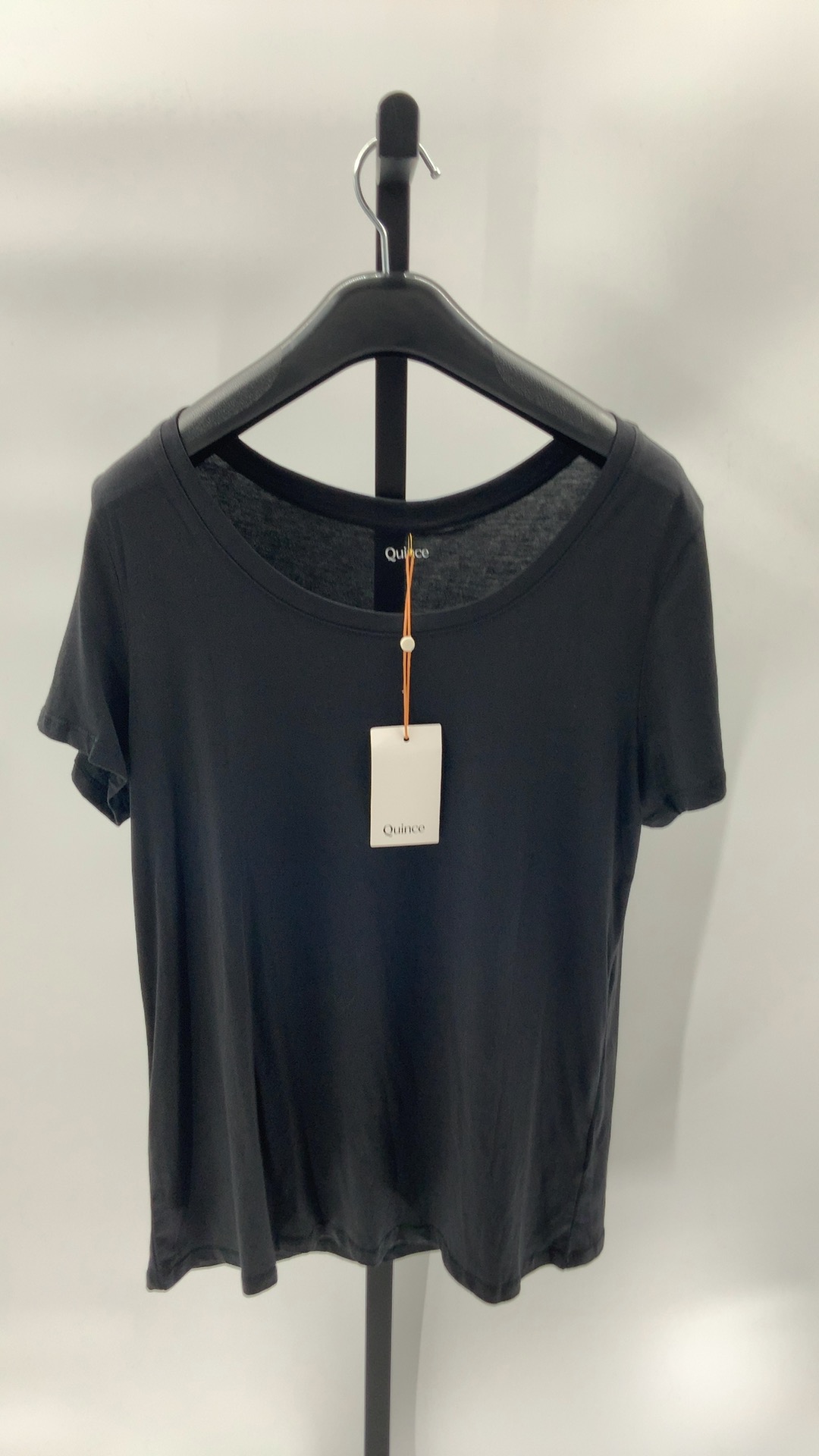 Quince Womens Cotton Modal Scoop Neck Tee Black L - Bild 2 von 3