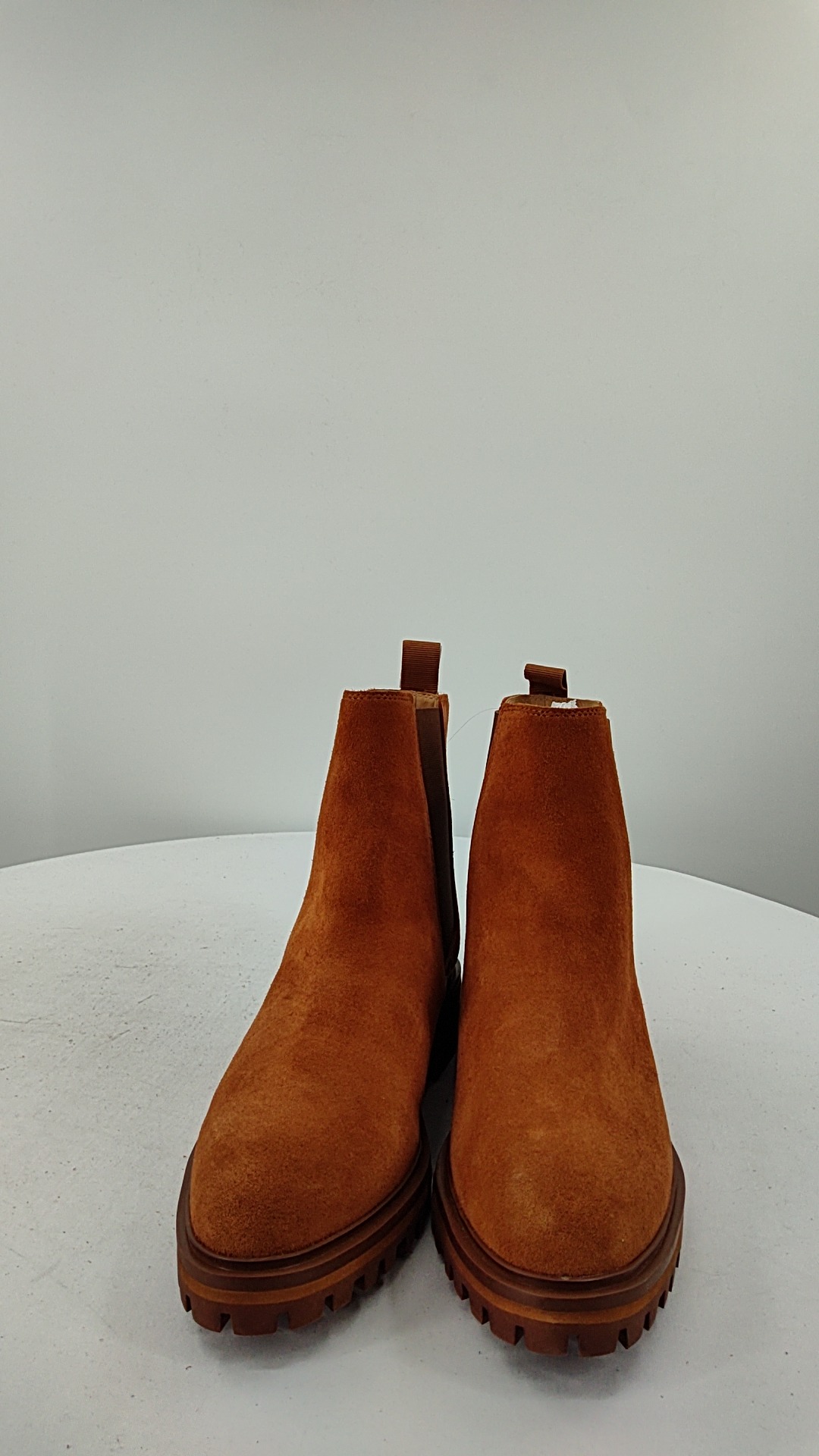 Quince Women Suede Chelsea Boot Orange Shoes 8